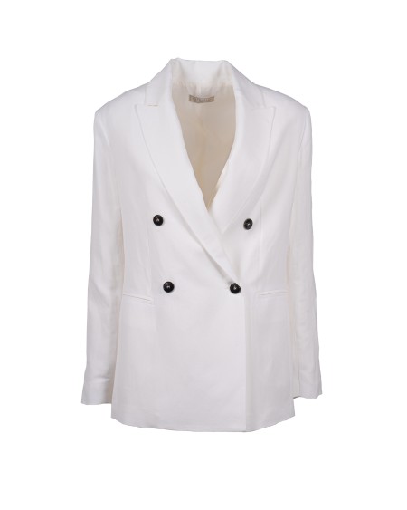 Shop ANTONELLI  Giacca: Antonelli blazer in misto lino "Hime".
Doppiopetto.
Collo con revers a lancia.
Maniche lunghe.
Chiusura frontale con bottoni.
Due tasche frontali a filetto.
Uno spacco posteriore sul fondo.
Composizione: 73% Viscosa, 27% Lino.
Made in Italy.. HIME M3128N 935-001